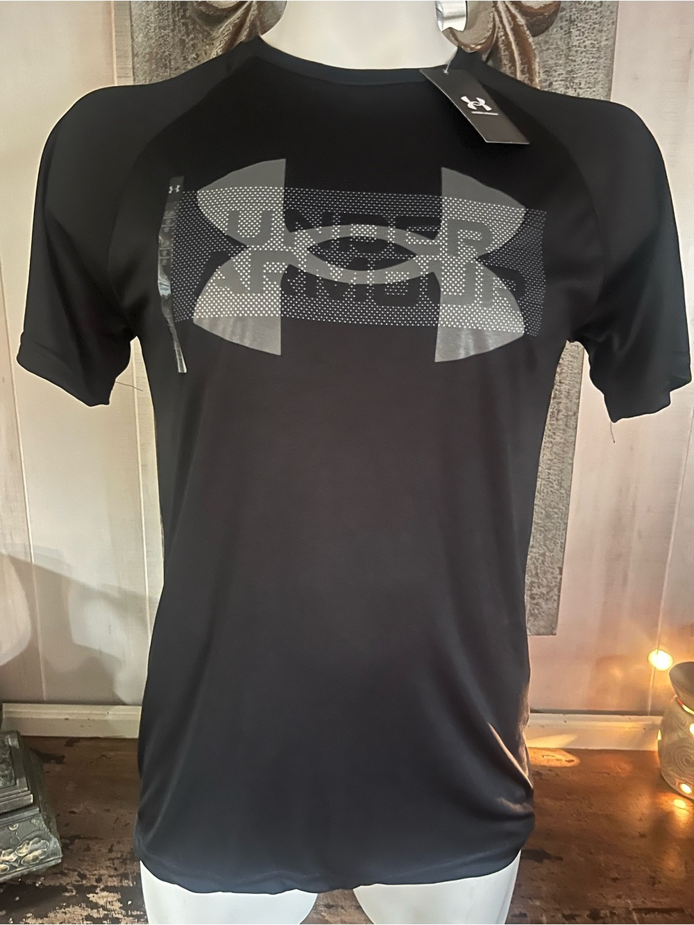 Under Armour Black Short-Sleeve Logo Performance Tee